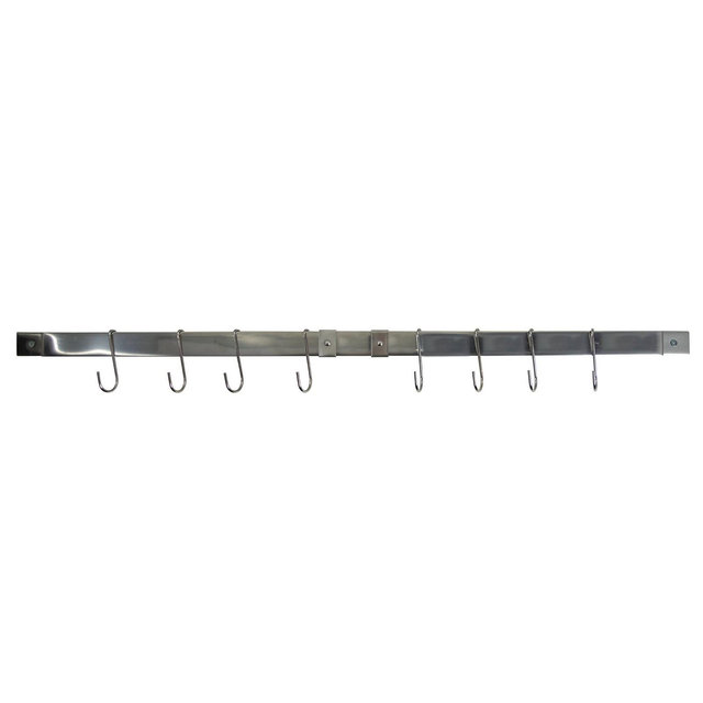 Range Kleen Stainless Steel Expanding Pot Rack Bar: Wall Mount Hanging Pot Hanger, Over Stove Kitchen Rack, Silver