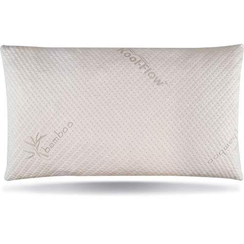 Snuggle-Pedic Ultra-Luxury Bamboo Shredded Memory Foam Pillow Combination with Adjustable Fit and Zipper Removable Kool-Flow Breathable Cooling Hypoallergenic Pillow Cover (King)