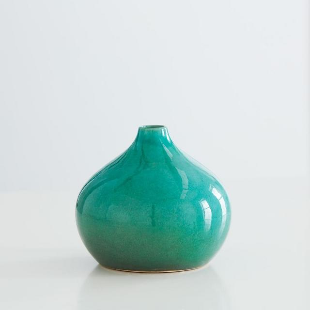 Bright Ceramicist Vase, Wide Teardrop, Green