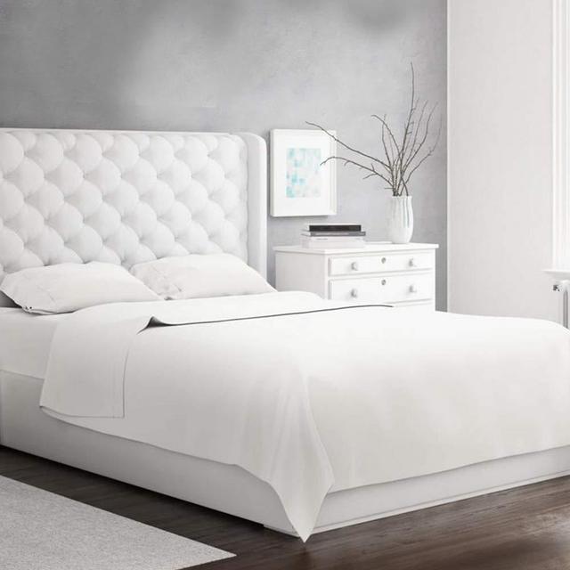 Egyptian Cotton Sheets Set King, 1000 Thread Count Deep Pocket King Size Bed Sheets, True Luxury Hotel Class Solid 4 Pc White Sheet Set, Long-Staple Combed Cotton, Fits Mattress Upto 18"
