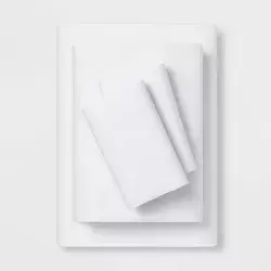 Microfiber Solid Sheet Set (Queen, white)