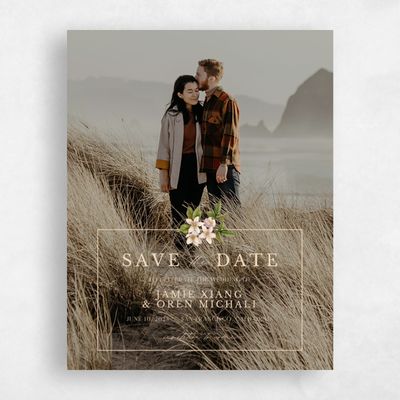 Beige Wedding Save the Date - Foxglove Photo