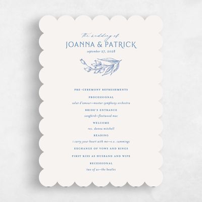 Blue Scalloped Wedding Program - Briallen