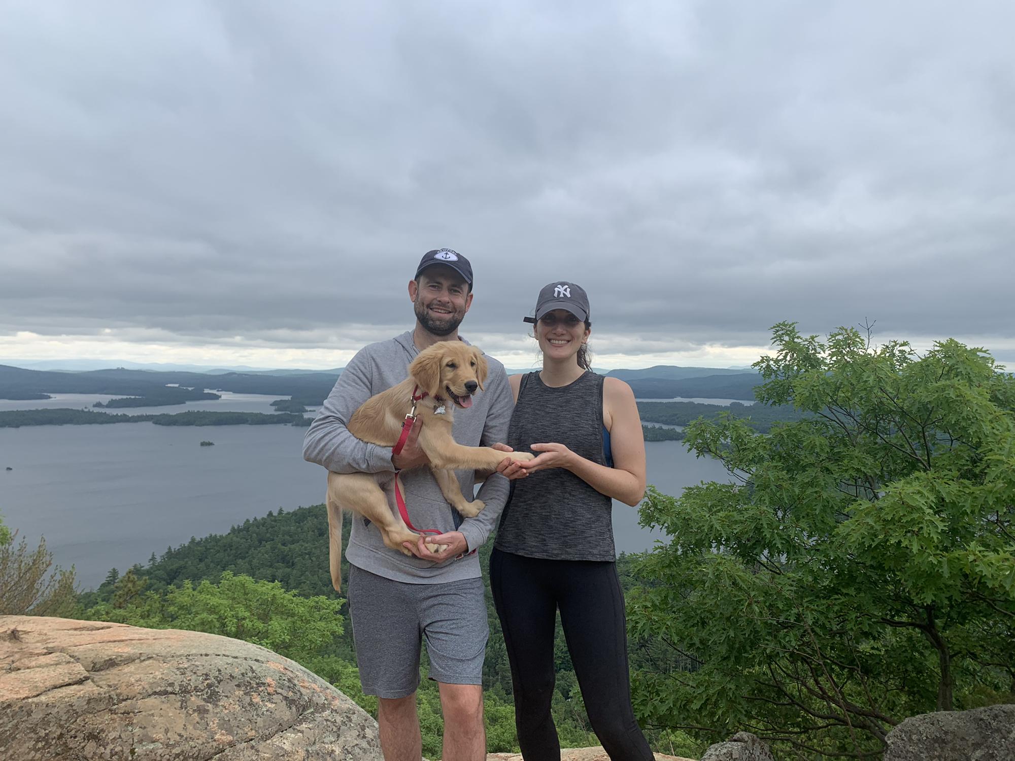 On the top of Rattlesnake Mountain in NH, a very special hike from Sam's camp days