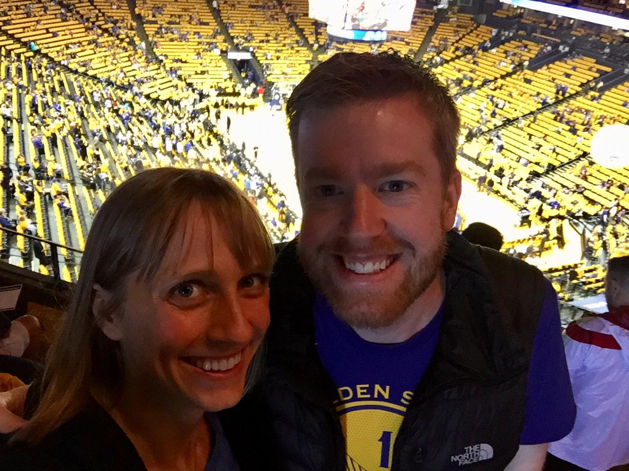 Warriors/Spurs playoff game in Oakland, CA.