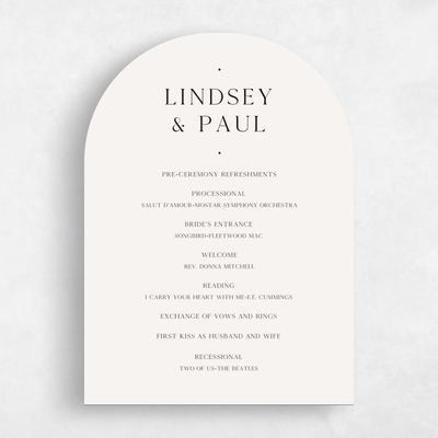 Beige Arch Wedding Program - Cadiz