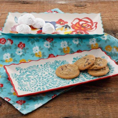 The Pioneer Woman Flea Market Rectangular Serving Tray Set, 2-Pack