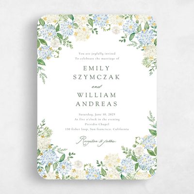 White Rounded Wedding Invitation - Speranza Portrait Foil