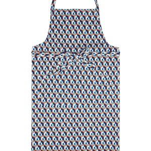 Apron With Pocket in Cubo Giallo/Fuxsia Blue