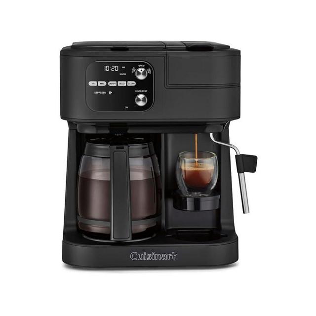 Cuisinart Coffee Maker Barista System, Coffee Center 4-In-1 Coffee Machine, Single-Serve Coffee, Espresso & Nespresso Capsule Compatible, 12-Cup Carafe, Matte Black, SS-4N1MB