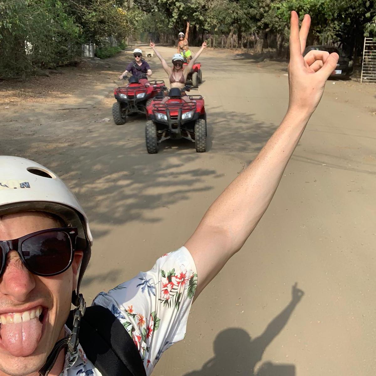 ATV riding through the mountains in Costa Rica! Pictured: Brendon, Audrey, Justin & Dacia.