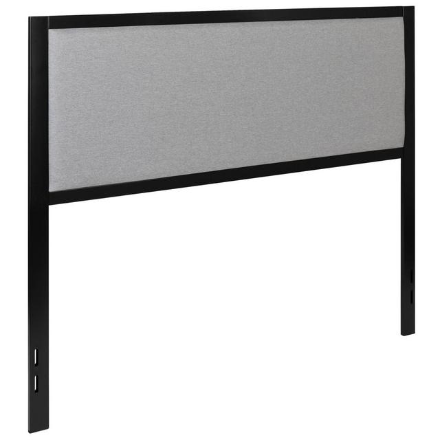 Flash Furniture Queen Upholstered Metal Headboard in Light Grey