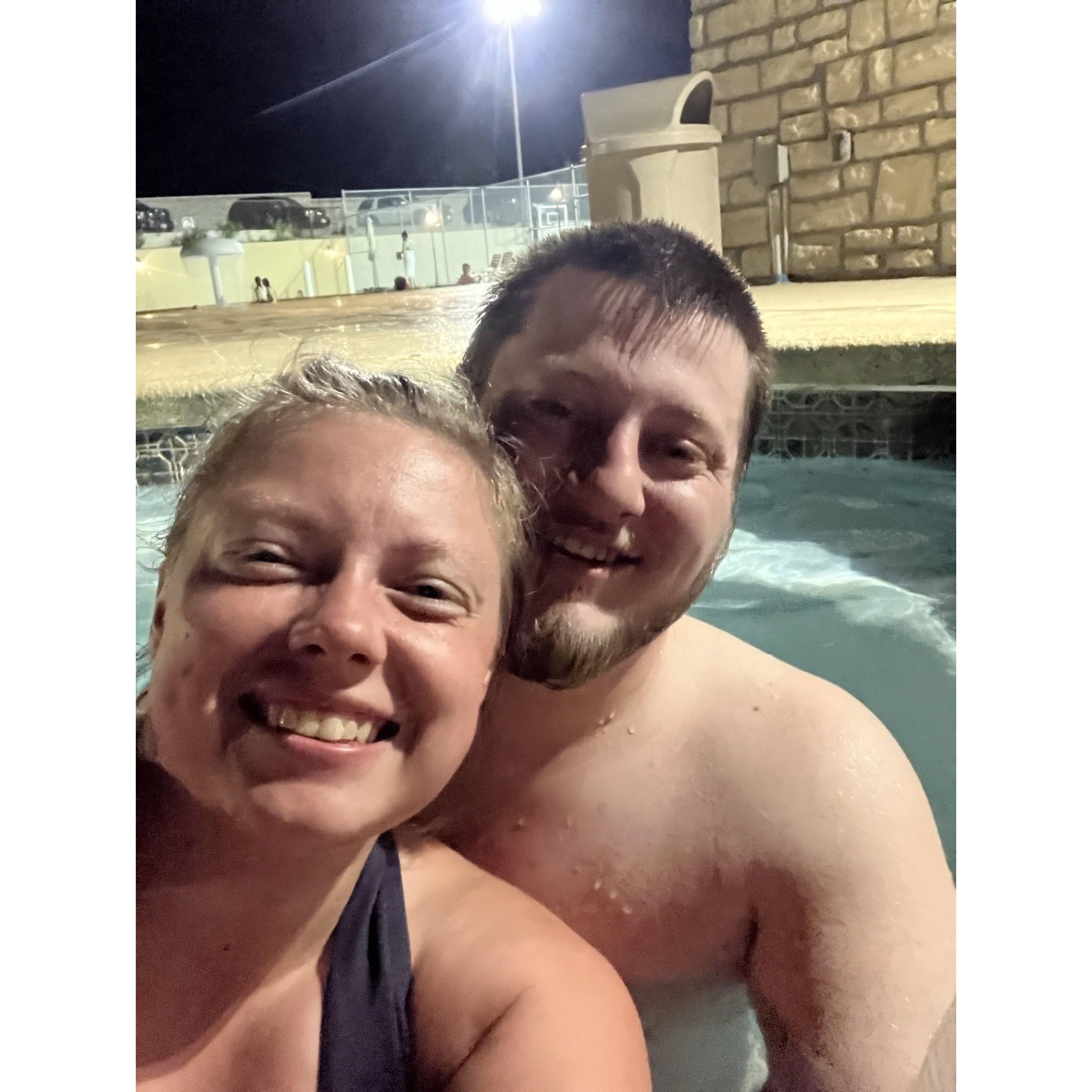 We felt so ancient being the oldest people in the hot tub at our VRBO in MO.