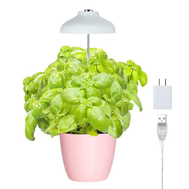 GrowLED LED Umbrella Plant Grow Light, Herb Garden, Height Adjustable, Automatic Timer, UL Adapter Included, Ideal for Plant Grow Novice Or Enthusiasts, Various Plants, DIY Decoration, White