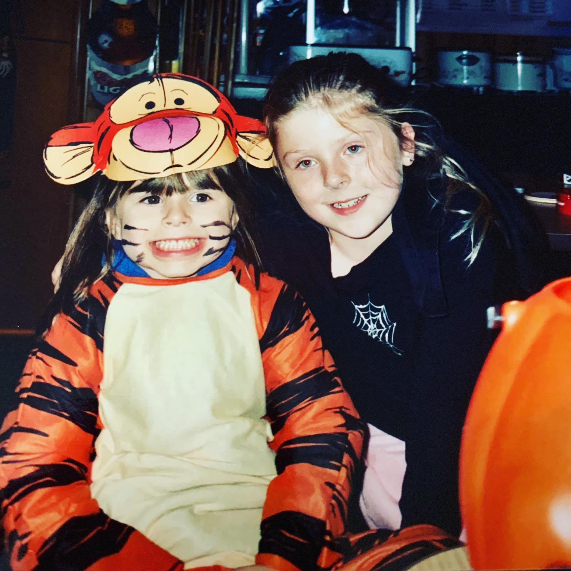 Kelsey and Sarah on Halloween 2003.