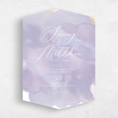 Purple Diamond Wedding Invitation - Opaline Portrait