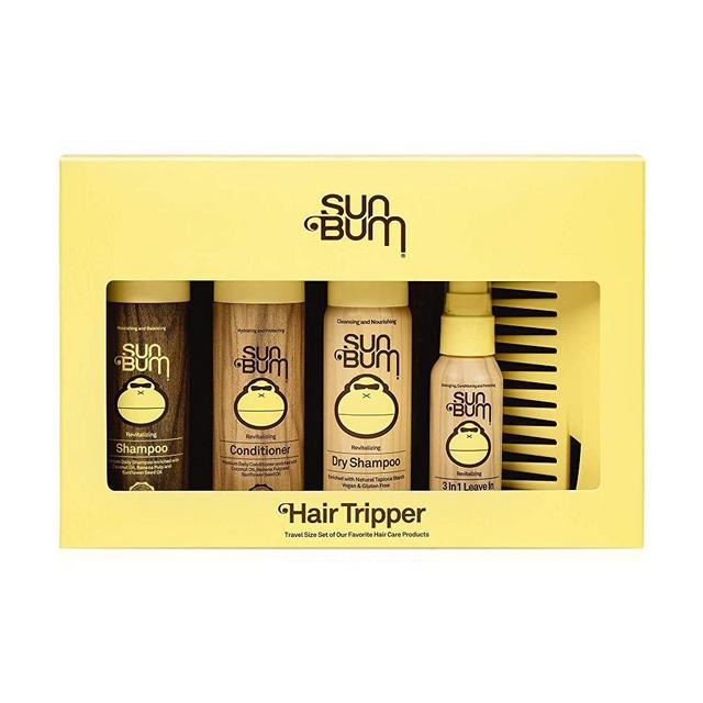 Sun Bum Hair Tripper I Hair Care Travel Size Kit with Revitalizing Shampoo, Conditioner, Dry Shampoo, 3-in-1 Leave in Conditioner Spray and Comb I TSA Approved