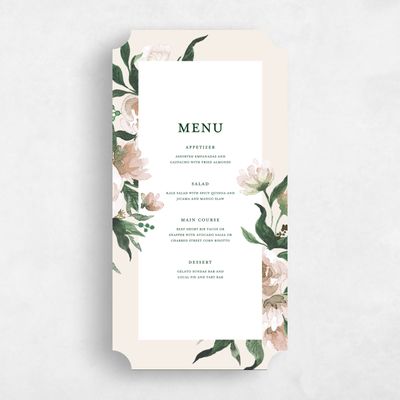 White Ticket Wedding Menu - Brookstone