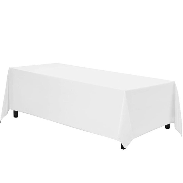 Gee Di Moda Rectangle Tablecloth - 70 x 120 Inch - White Rectangular Table Cloth in Washable Polyester - Great for Buffet Table, Parties, Holiday Dinner, Wedding & More
