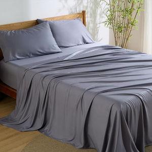 Bedsure Queen Sheet Set - Soft Cooling Sheets, Breathable Deep Pocket (Dark Grey)