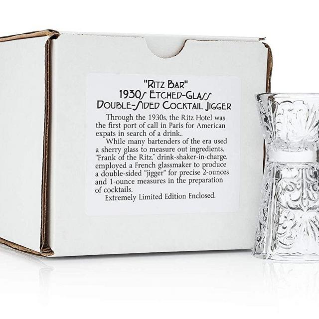 "Old Ritz" 1930s Etched-Crystal Double Cocktail Jigger (Gift Box Collection)