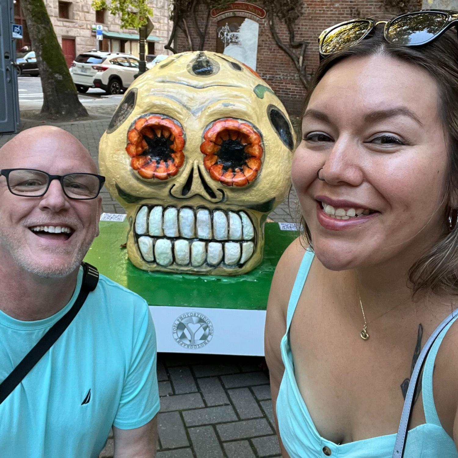 Dia de los Muertos calavera in Pioneer Square, Seattle