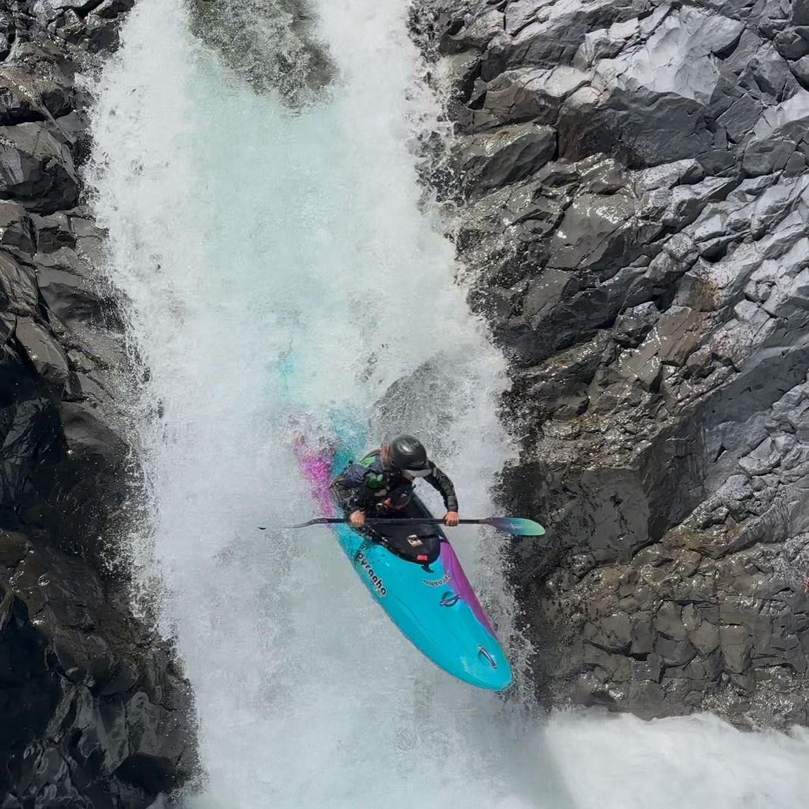 Kayaking together on the Rio Claro in Chile--this is Ellie!