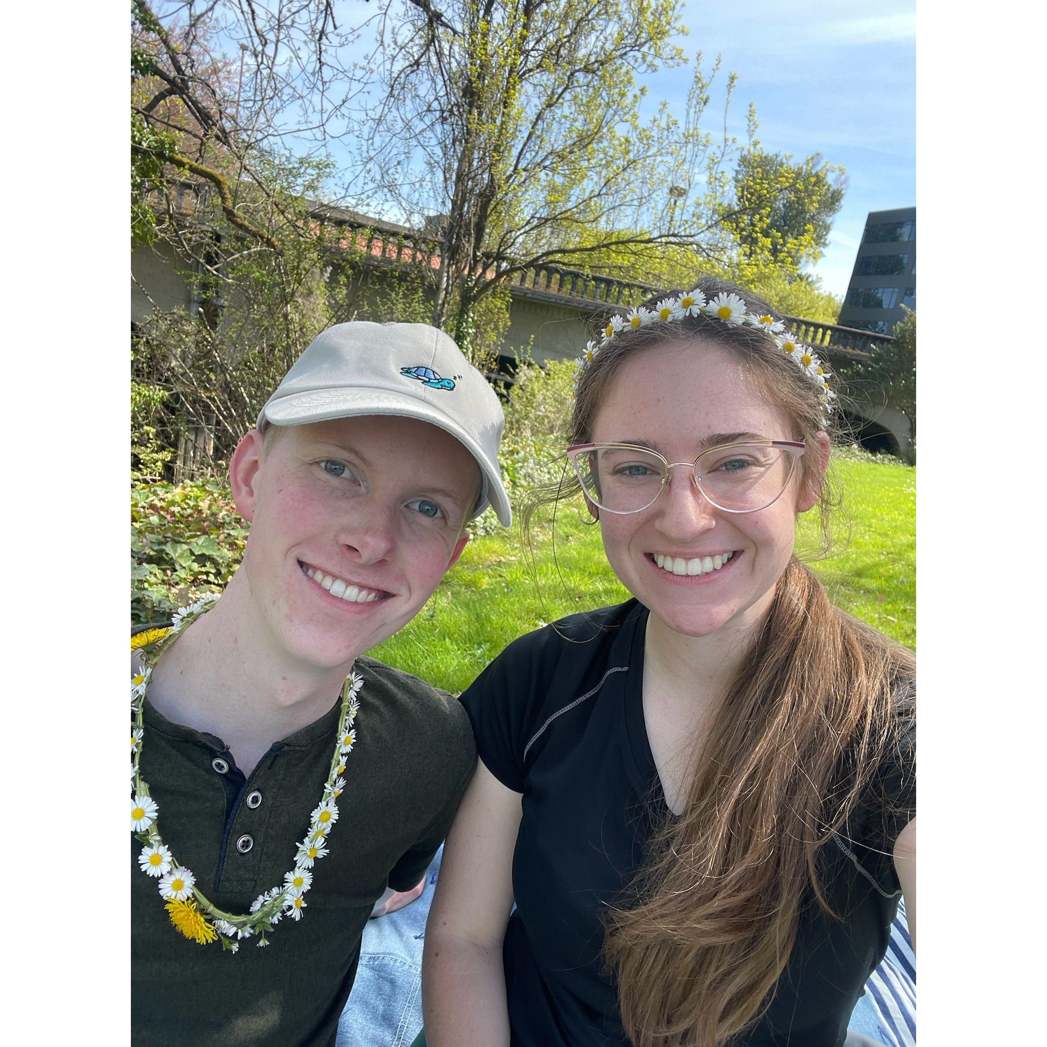 We made flower chains for each other