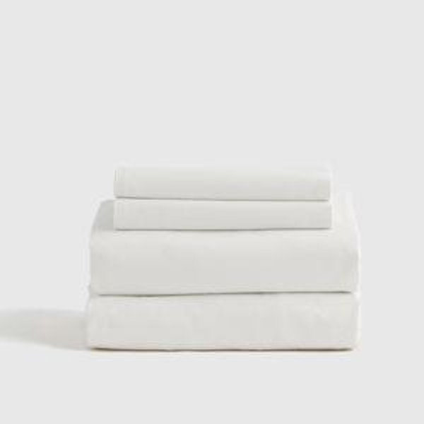 Organic Brushed Cotton Sheet Set in White