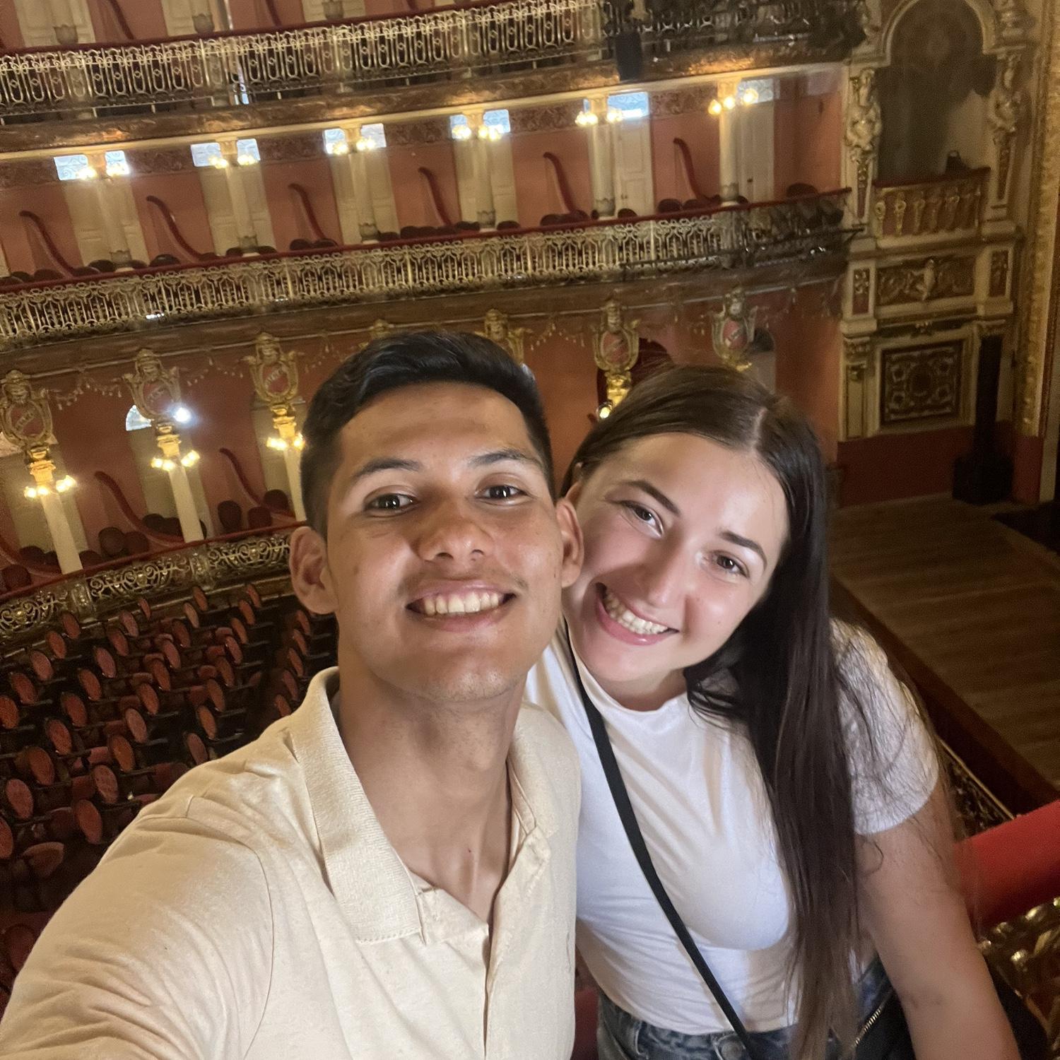 Visiting the Amazonas theater.