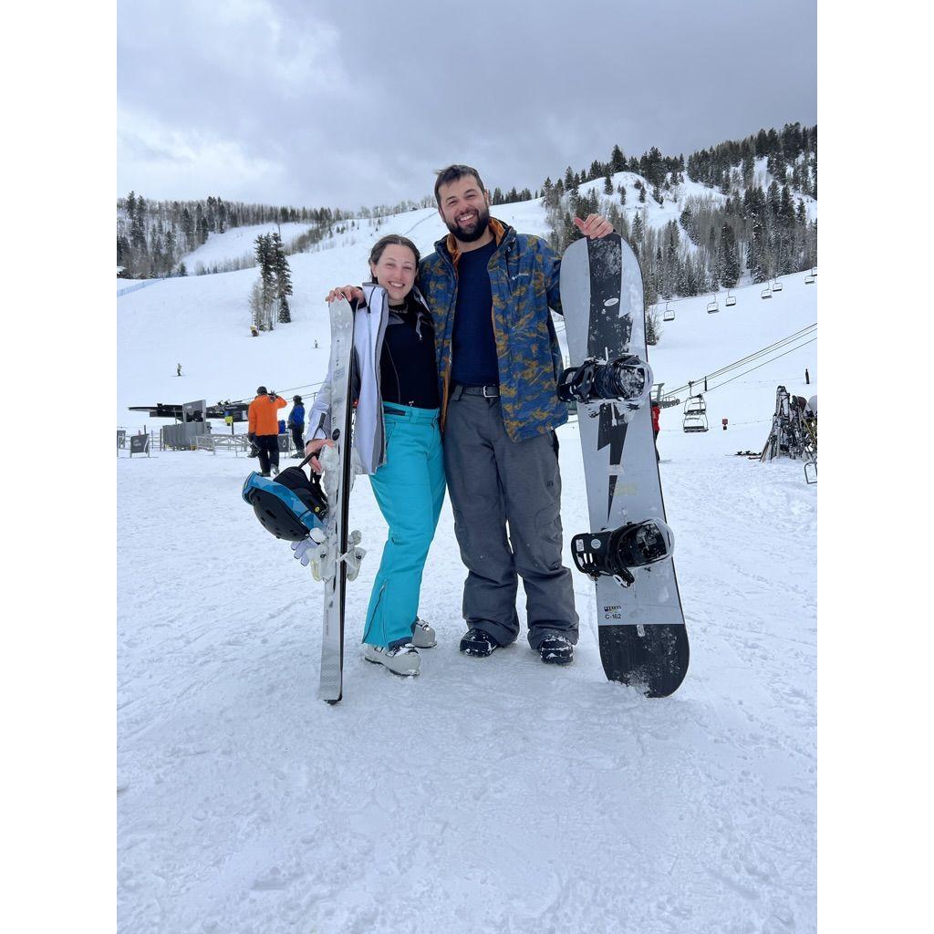 Our second ski trip where Antonia actually skiied down the mountain. Spring 2023.