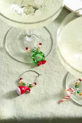 Holiday Wine Charms, Set of 6