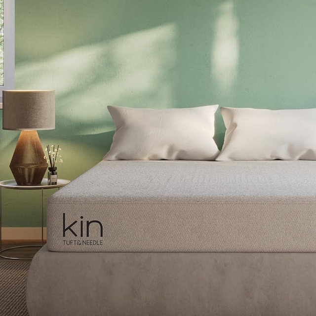 Tuft & Needle Kin Medium Plush 10" Queen Hybrid Mattress, Cooling, Pressure Relief, and Individually-Wrapped Coils, 100 Night Trial, Fiberglass-Free, CertiPUR-US, 10-Year Limited Warranty