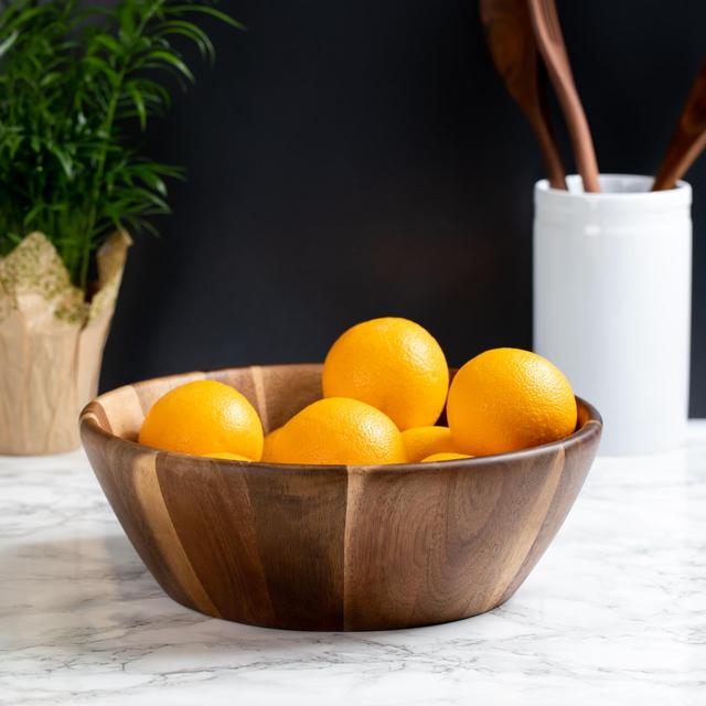 Better Homes & Gardens Large Angled Acacia Serving Bowl