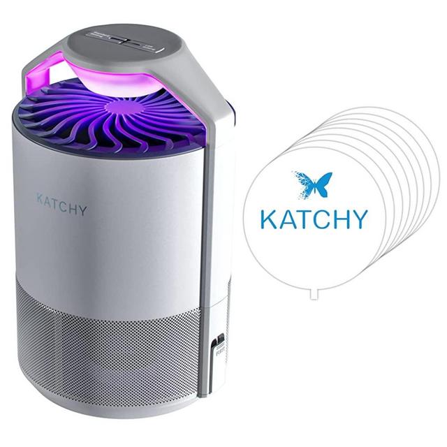 KATCHY Indoor Insect and Flying Bugs Trap & 8-Pack Refillable Glue Boards (White)