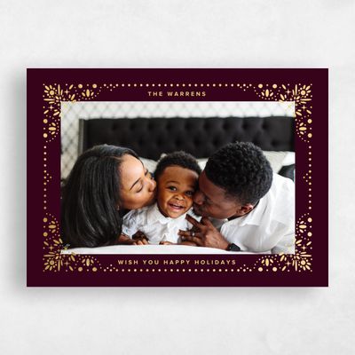 Purple Standard Holiday Card - Times Foil
