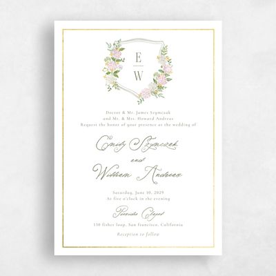 Soft Pink Wedding Invitation - Speranza Classic Foil