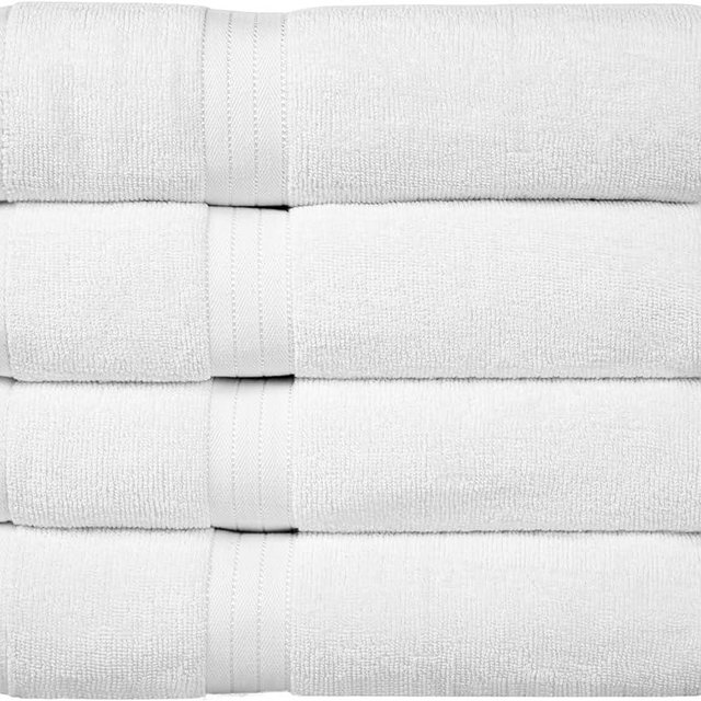 Bliss Casa 4 Pack 100% Cotton Bath Towels - Ultra Soft & Highly Absorbent Thick Bathroom Towel Set (27 X 54 Inch) - Durable, Luxurious, Quick-Dry & Long-Lasting Premium Quality Towels for Everyday Use
