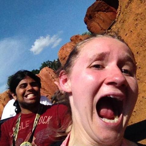 Riding Big Thunder Mountain Railroad in Magic Kingdom at Walt Disney World, in Florida.