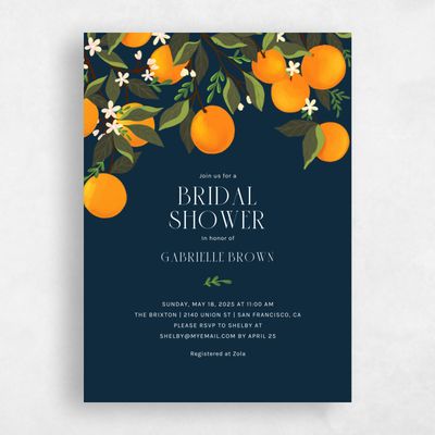 Deepest Teal, Blue Wedding Wedding Shower Invitation - Catalonia Portrait