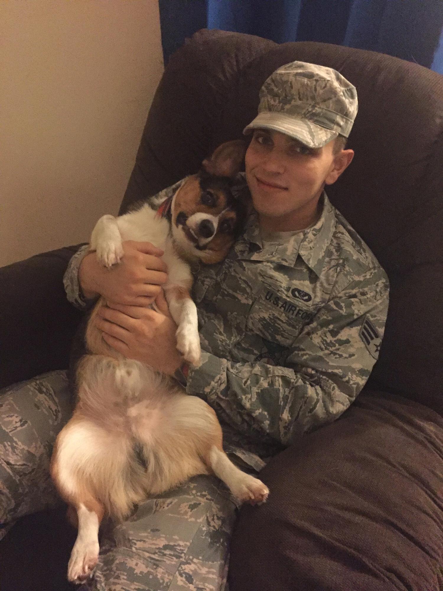 Charie happy to have dad home from work