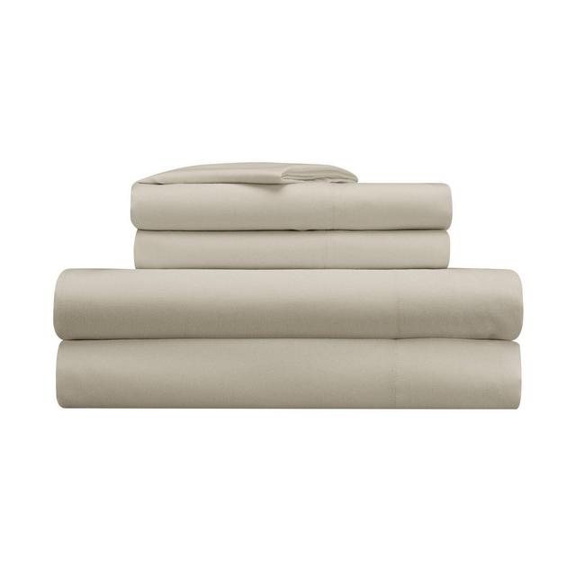 King Simply Clean Sheet Set Khaki - Serta