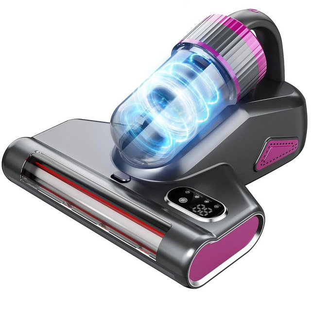 JIASHENG Cordless Mattress Vacuum Cleaner, 14 KPa Bed Vacuum Cleaner with 254nm UV-C Light, 80000 RPM/Min Brushroll Rotation, Versatile Handheld Vacuums for Bed, Sofa, Couch, Crib