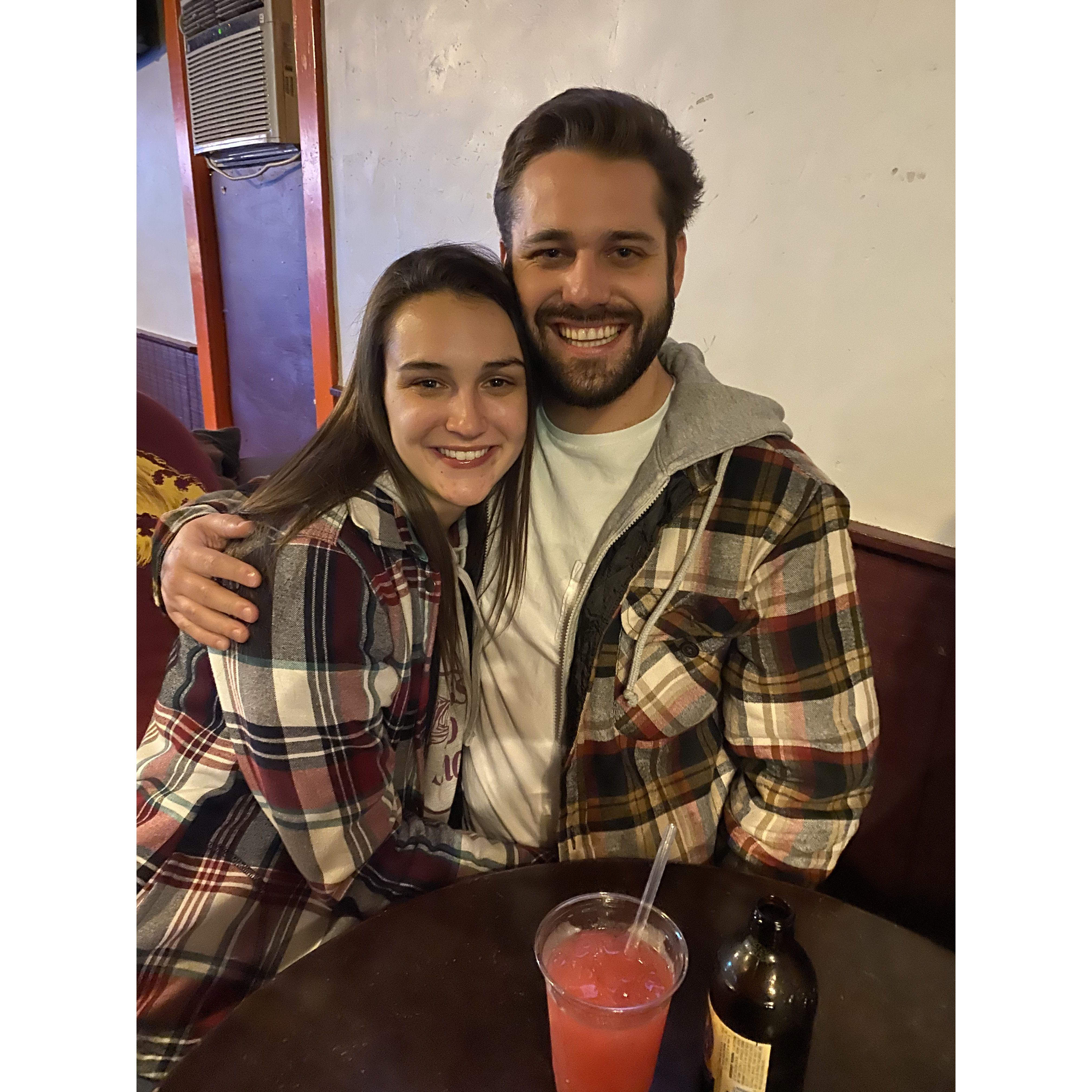 Fall 2019 -- Hokies House, the bar we met at!