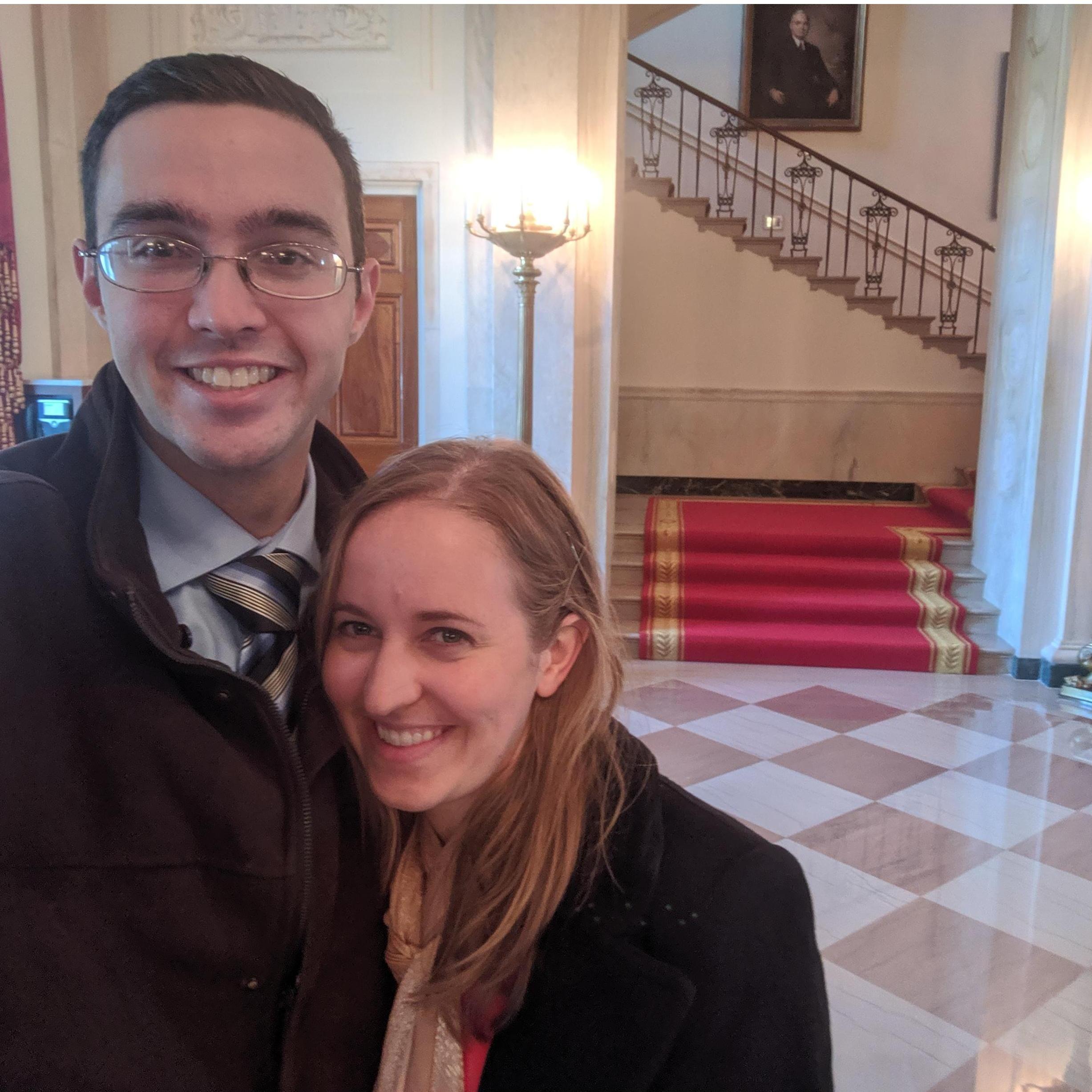 A quick selfie in the White House. I was able to set up a tour and add Jess in on very short notice--she was very impressed. By me, not the contents of the house. - Will