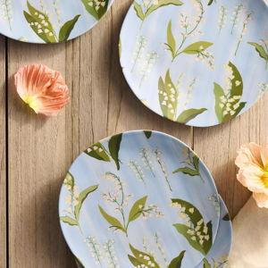 Floral Melamine Side Plates, Set of 4