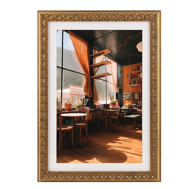 Golden State Art, 13X19 Ornate Finish Photo Frame with White Mat for 11X17 Picture & Real Glass, Color: Bronze