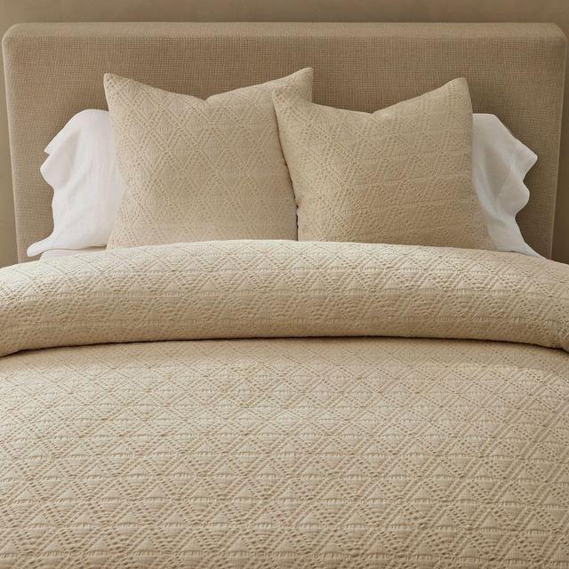 Diamond Matelasse Duvet Cover, Oatmeal, Full/Queen