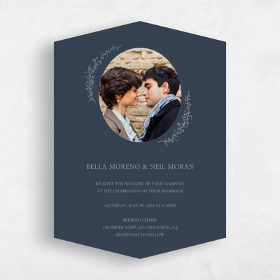 Blue Diamond Wedding Invitation - Earlewood Photo