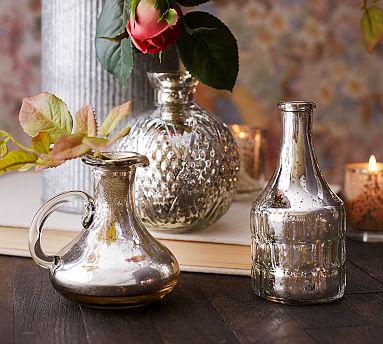 Eclectic Mercury Bud Vases - Set of 3